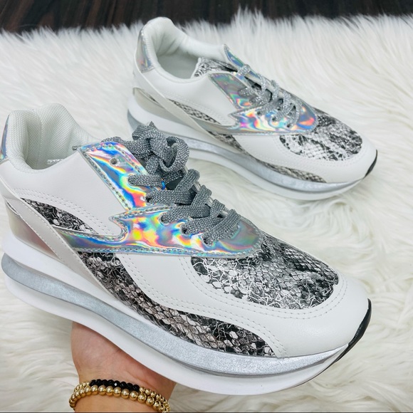 Silver snake platform sneaker - Picture 6 of 9